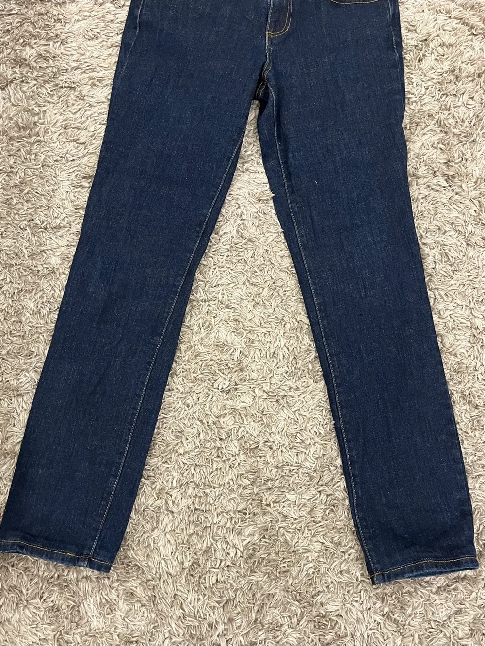 Tory Burch Dark Indigo Skinny Jeans with Gold-Tone Hardware